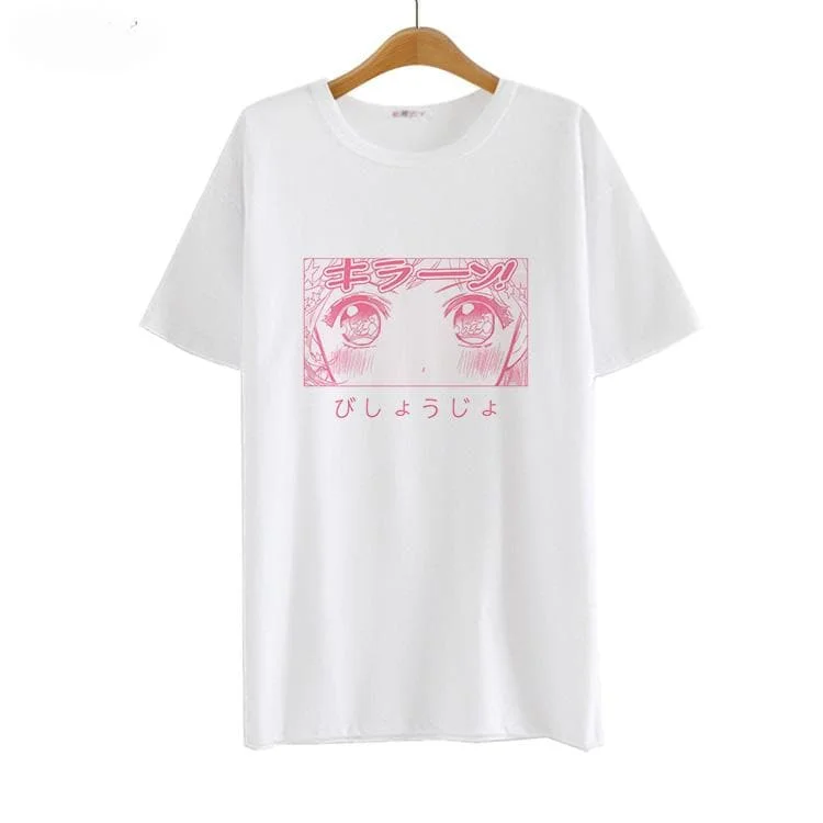 White/Black/Grey  Beautiful Girl Japanese Tee Shirt S12710