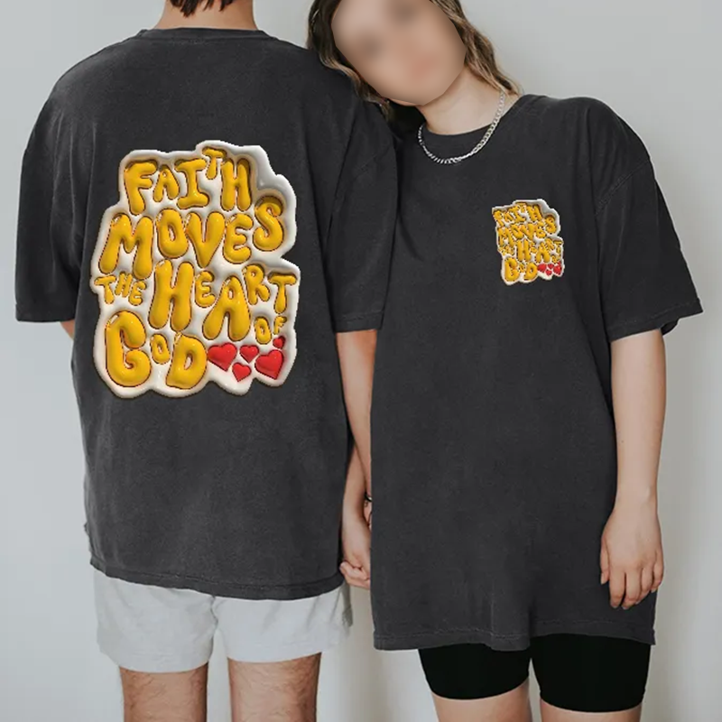 Loveciss®/ Faith Moves Unisex Washed T-Shirt