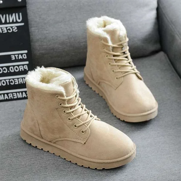 Ladies Stylish Casual Wool Ankle Winter Boots