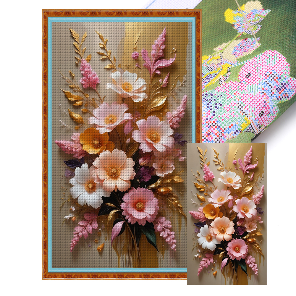 Flower Full 11CT Pre-stamped Canvas(40*70cm) Cross Stitch
