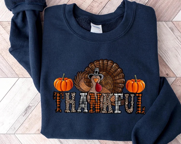 Thankful Thanksgiving Turkey Sweatshirt,Thanksgiving Shirt,Thankful Shirt,Fall Shirt socialshop