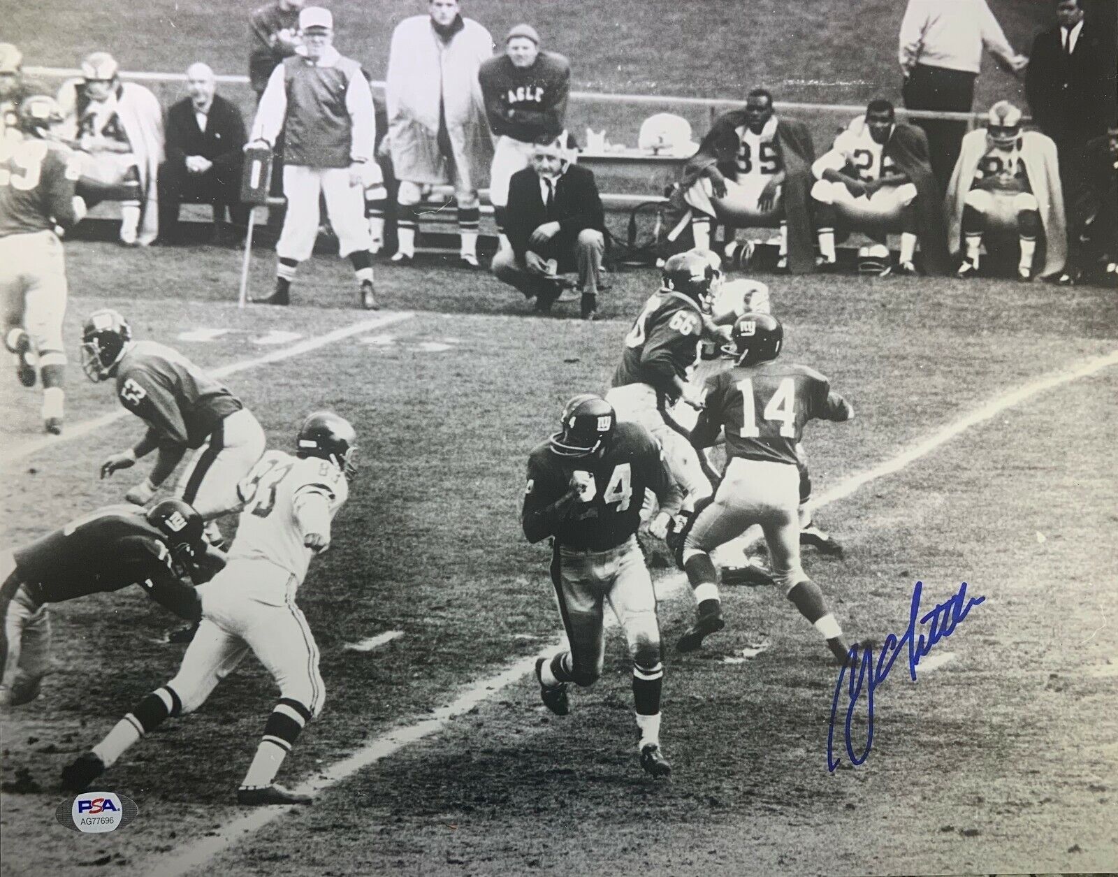 YA Tittle autographed signed 11x14 Photo Poster painting NFL New York Giants PSA COA HOF