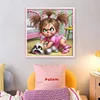 Girl With Puppy-11CT Stamped Cross Stitch 40*40cm/15.75*15.75in