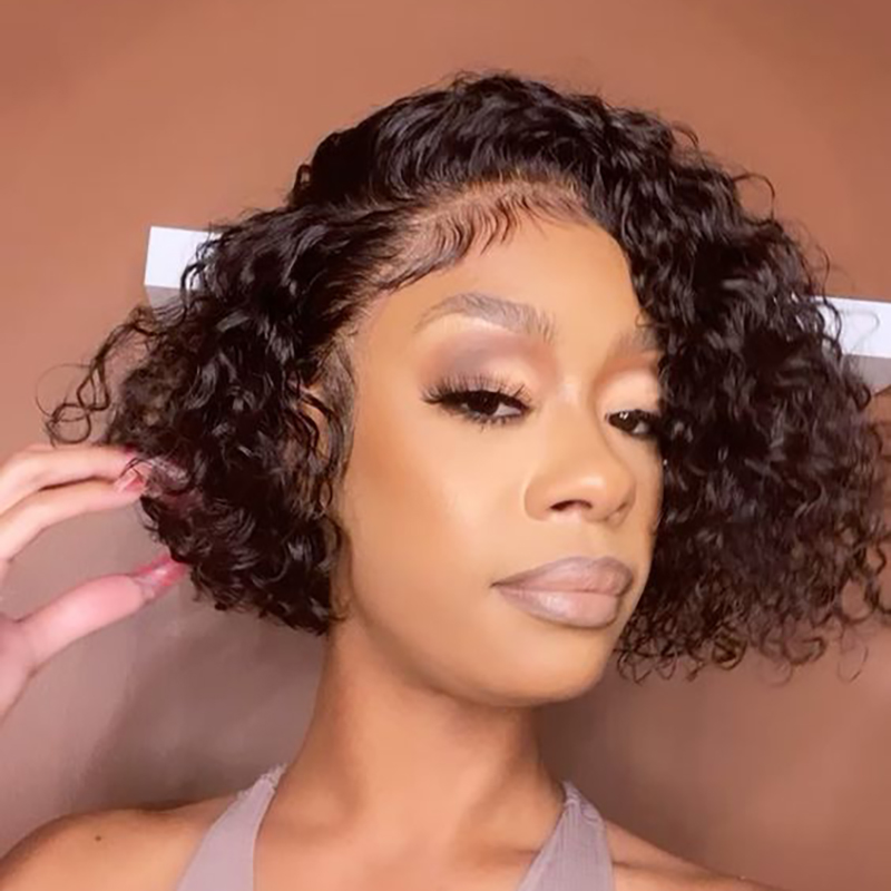 wignee 2x4 lace part front wig for daily use.  Side part jerry curly wig