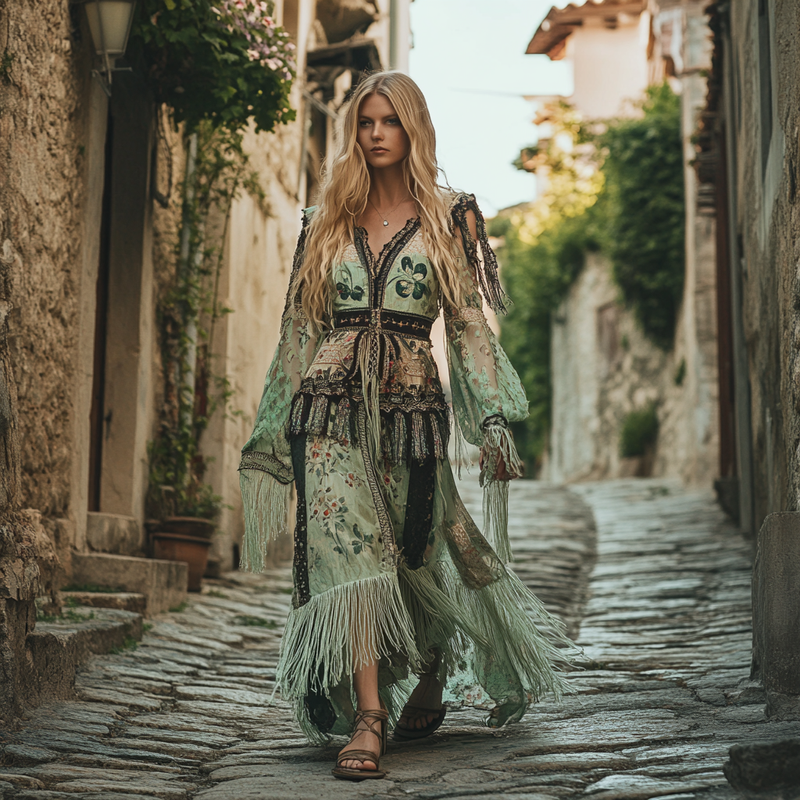 Embroidered Vintage Linen Dress af84