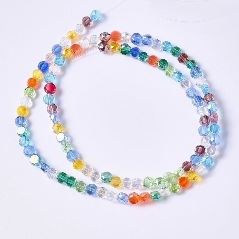 1 Strand/Package 4×2.5mm Hole Under 1mm Glass Electroplate Glass Beads Colorful Simple Beads