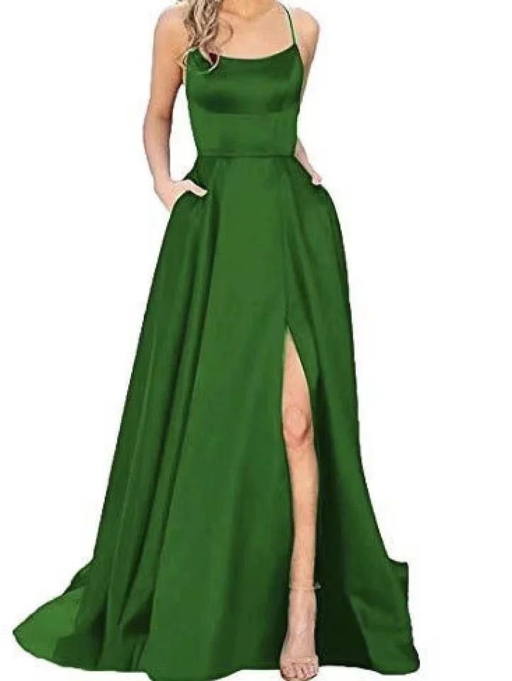 Uveng Uveng Solid-Color Bridesmaids Wear Long Dresses With Thin Shoulders And Girlfriend Fashion Bridesmaids Evening Dress