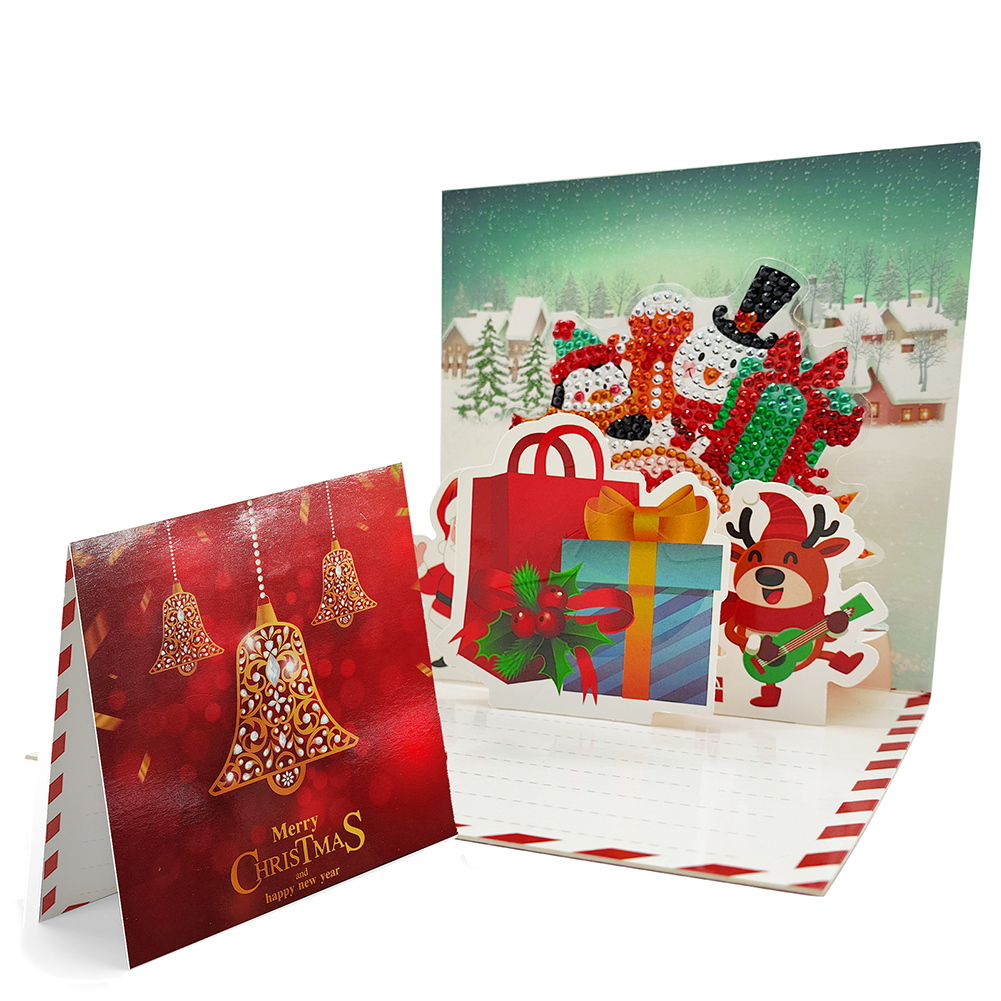 6pcs DIY Diamond Painting Greeting Card - Merry Christmas