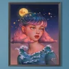 (40*50cm)DIY Round Partial AB Drill Diamond Painting - Moon Girl