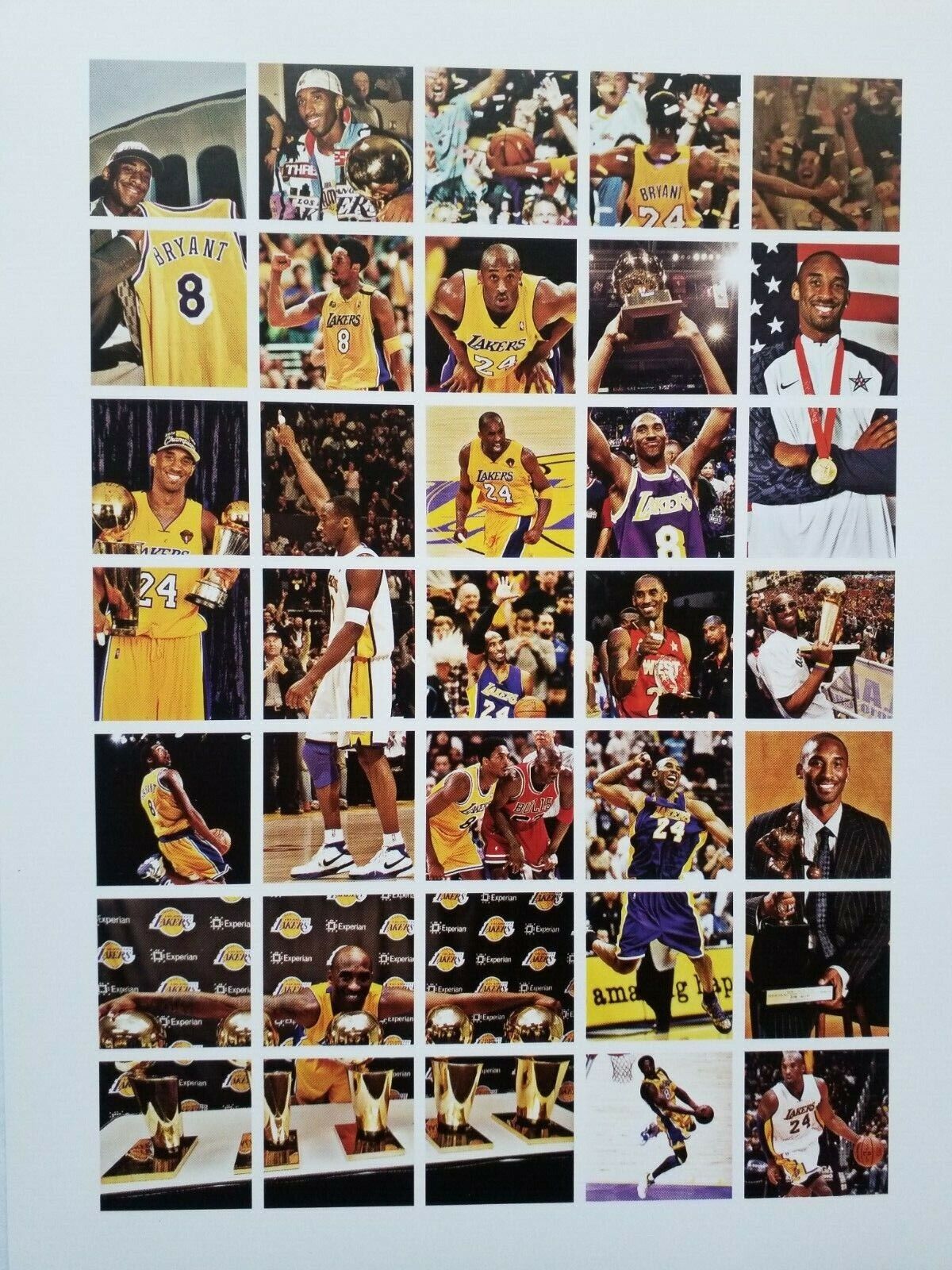 2015 2016 LOS ANGELES LAKERS KOBE BRYANT 8.5 × 11 & TEAM Photo Poster painting (2) LOT. NBA