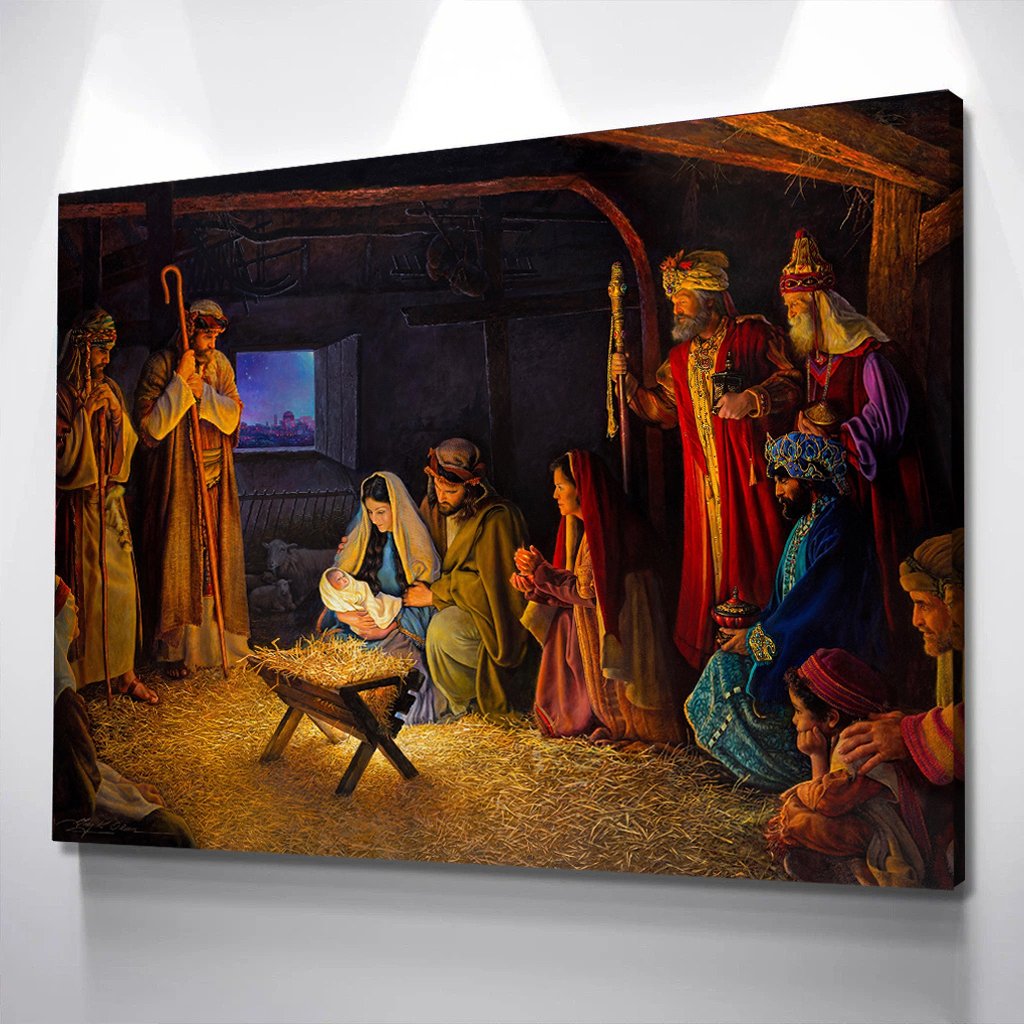 Nativity of Jesus Canvas Wall Art