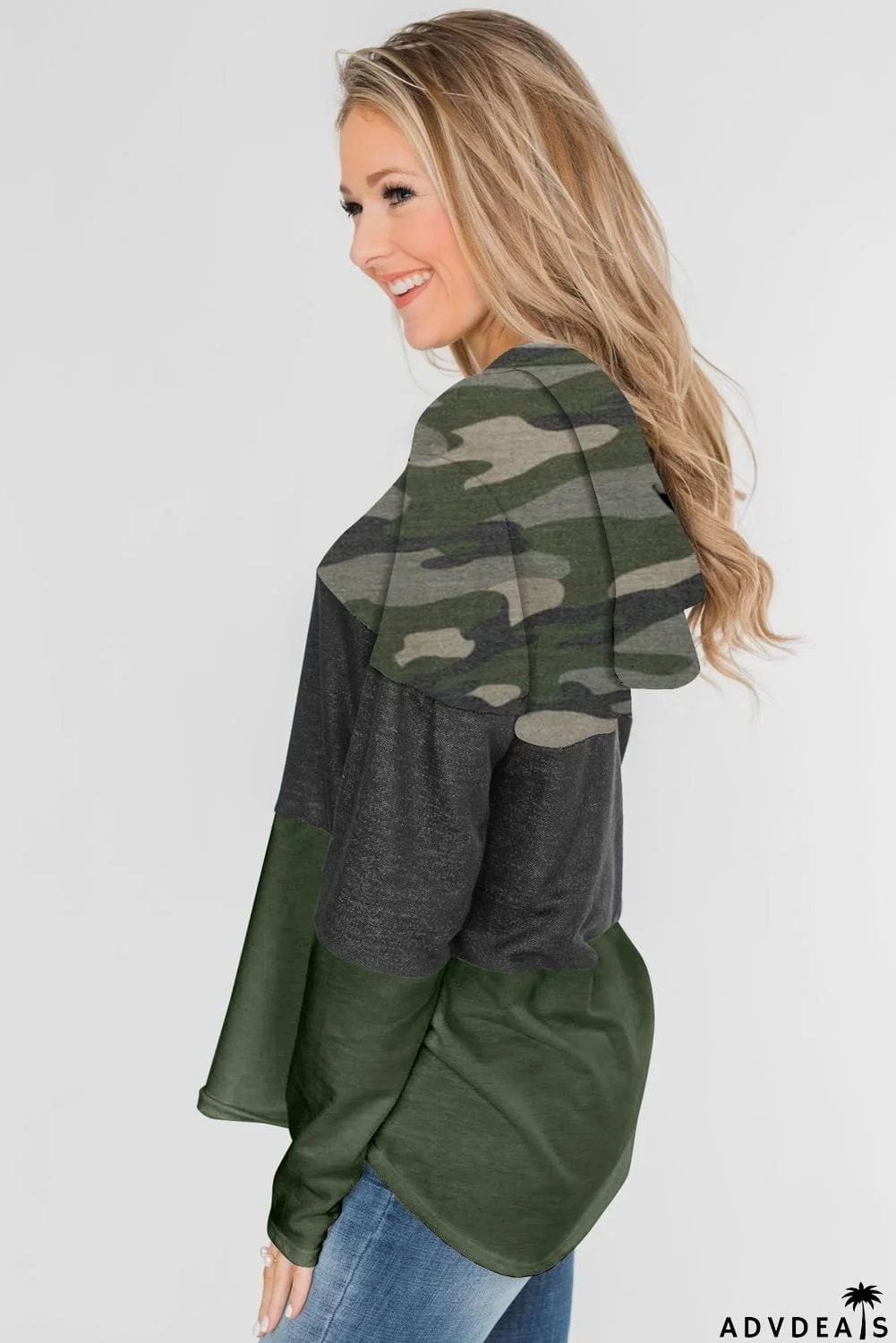 Color Block Drawstring Hoodie