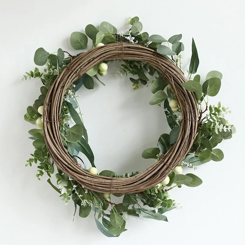 Mixed Berries Greens Faux Eucalyptus Wreath