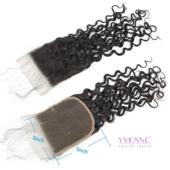 Yvonne Hair 5x5 Lace Top Closure Free Part Italy Curly Natural Human Hair Closure With Baby Hair