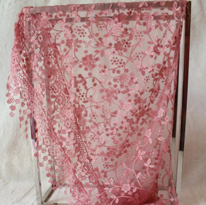 CUHAKCI Female Wraps Women Lace Triangle Scarf Silk Flower Girls Tassel Casual Shawls and Scarves 18 Colors