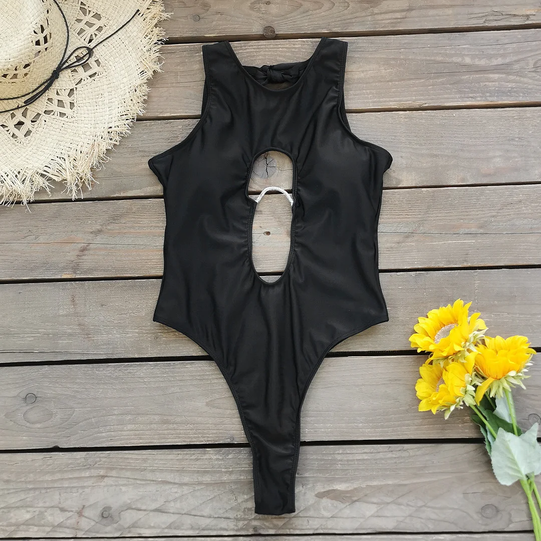 Uveng 2025 New Pure White One-Piece Swimsuit Women's Swimsuit