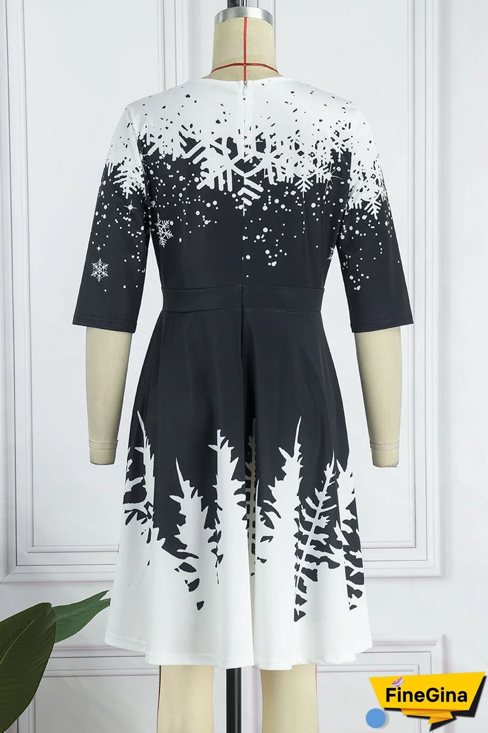 Green Casual Print Patchwork O Neck A Line Dresses