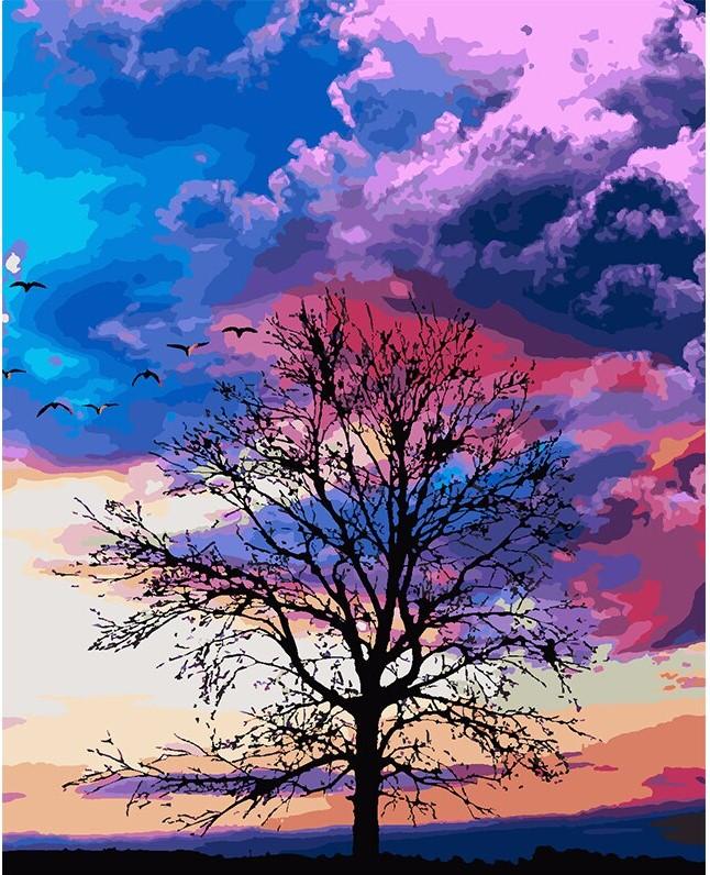 

Purple Sky Tree – Paint By Numbers - 40*50CM, 501 Original