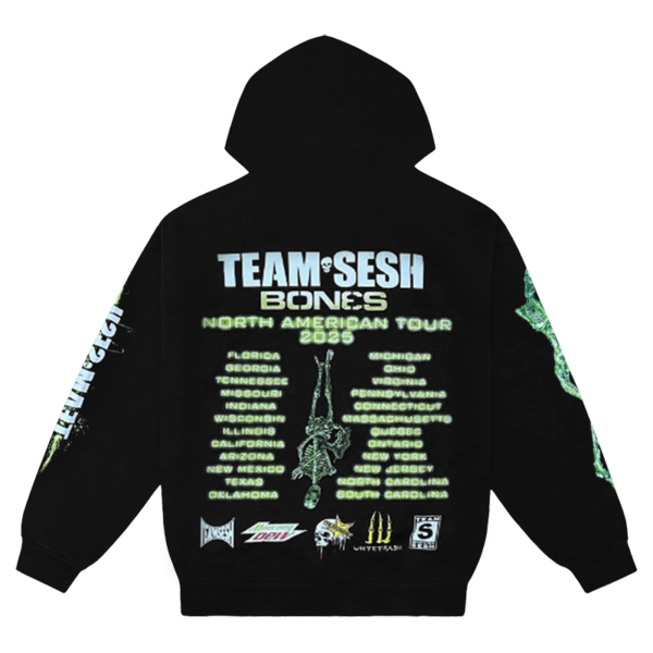 TeamSESH Bones Tour 2025 Hoodie – North American Streetwear