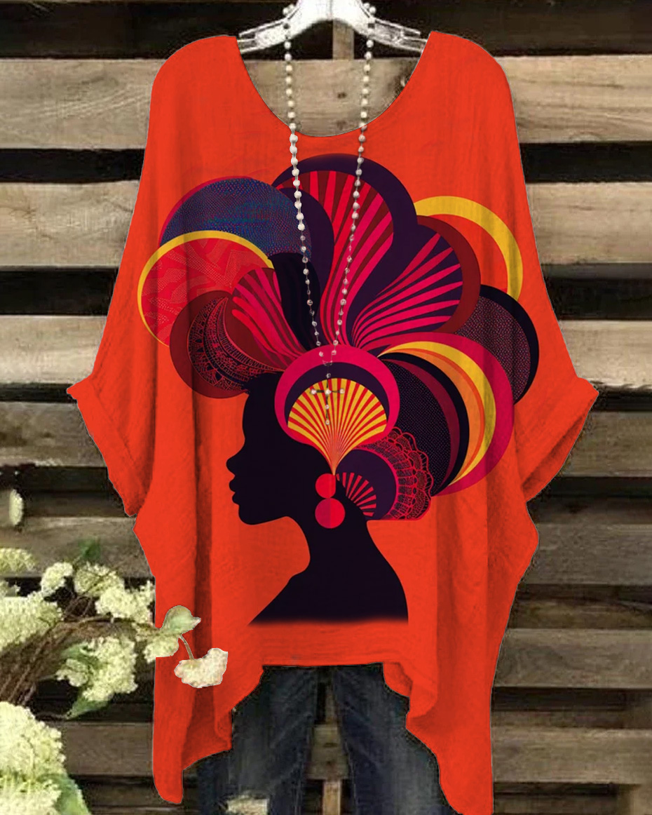 Ethnic Print Vintage Casual Blouses