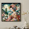 5D DIY Diamond Art Painting Kit Partial Drill Japanese Beauty(Moon Geisha)