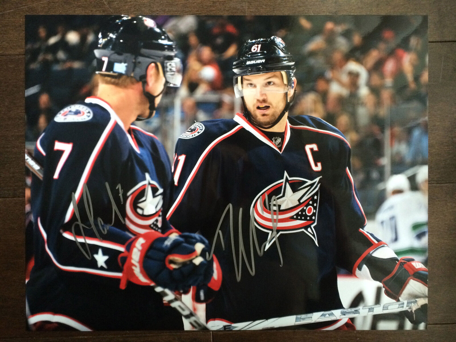 Columbus Blue Jackets Jeff Carter Rick Nash Signed Autographed 11x14 Photo Poster painting COA