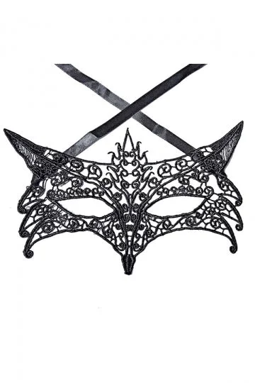 Sexy Wolf Lace Half Face Eyes Mask For Halloween Masquerade Party Black-elleschic