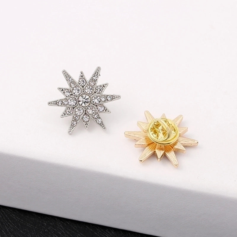 Minimalist Pin Hexagram Alloy Inlay Rhinestones Men’S Brooches