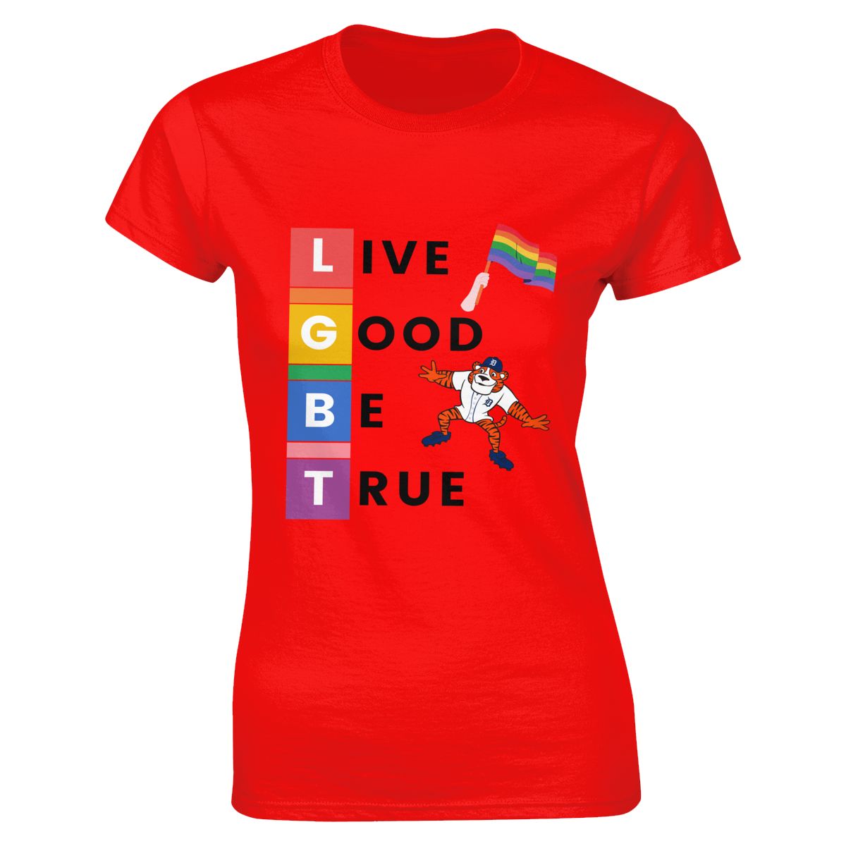 Detroit Tigers LGBT Pride Women's Soft Cotton T-Shirt