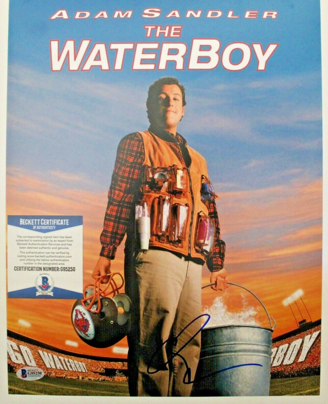 Adam Sandler Waterboy Signed 11X14 Photo Poster painting W/Beckett COA G95250 Bobby Boucher