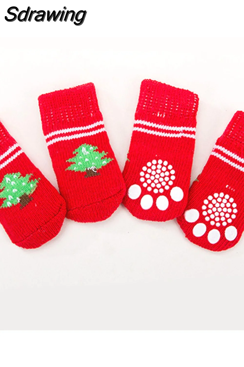 Sdrawing Cute Puppy Dog Socks Cartoon Printed Anti Slip Knit Socks Winter Warm Puppy Shoes Small Medium Dogs Boots Pet Products
