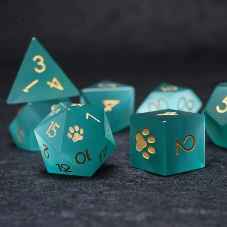 Full Set Cat Theme Light Green Cat Dice