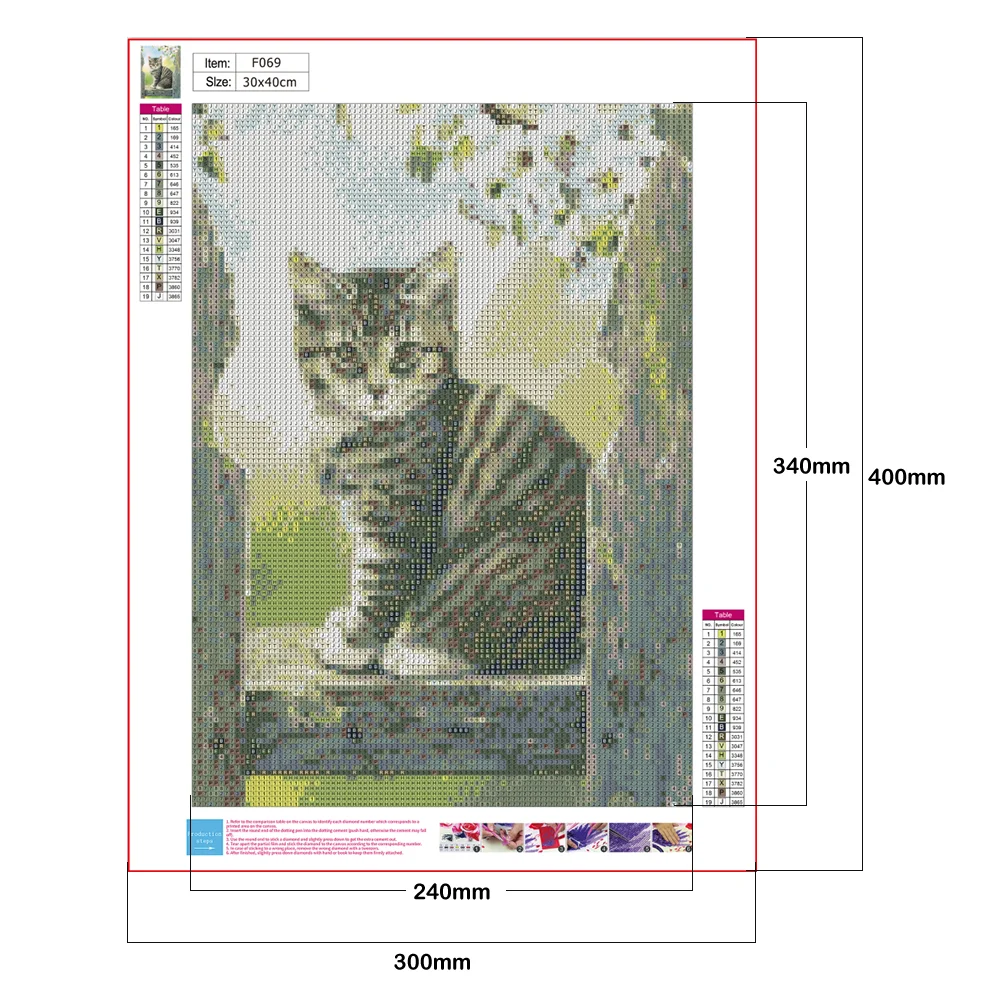 Diamond Painting - Full Square Drill -  Kitten On The Tree
