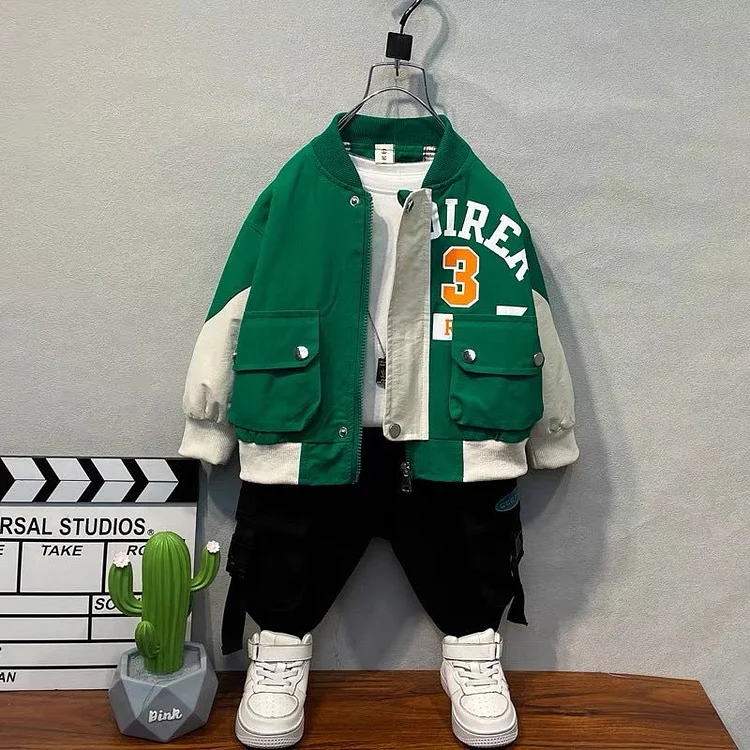 Toddler Boys Jackets Boys' Spring and Autumn Clothing Jacket Baseball Uniform Children