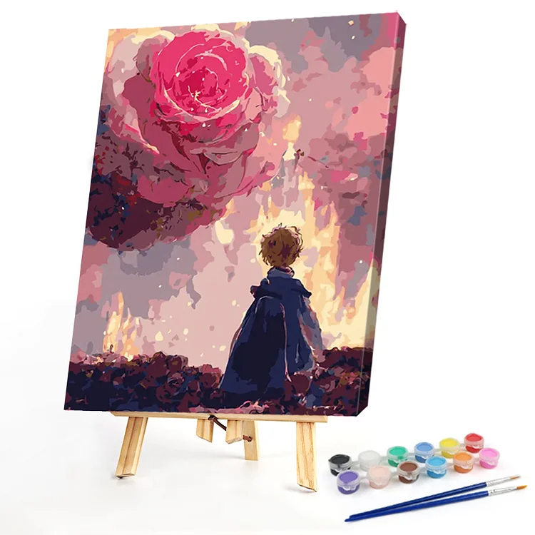 Oil Paint By Numbers - Little Rose Prince - 40*50CM