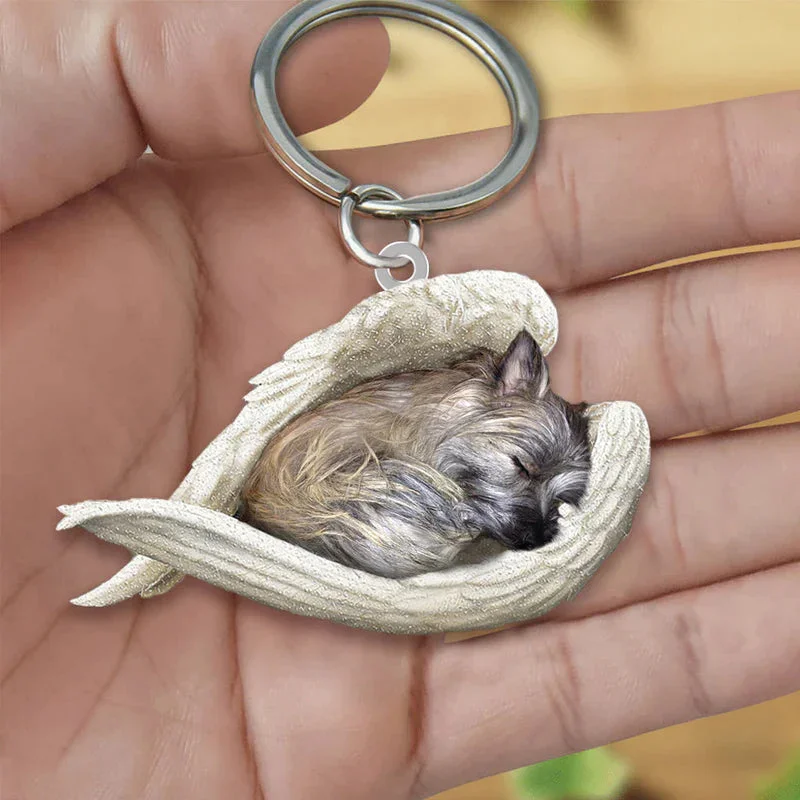 VigorDaily Sleeping Angel Acrylic Keychain Cairn Terrier