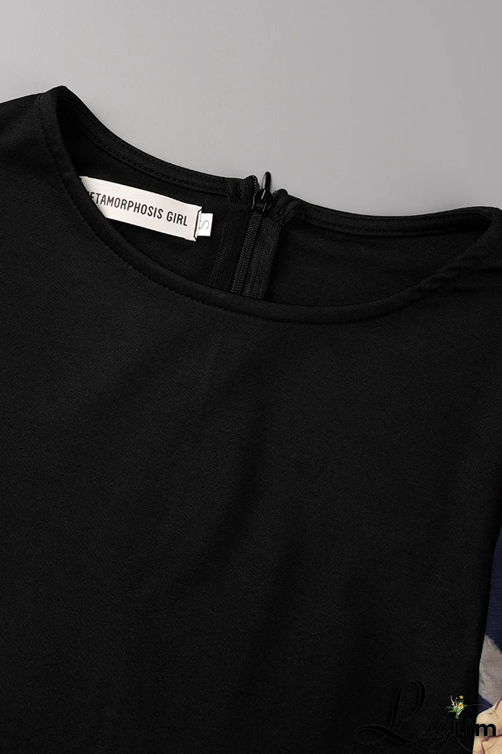 Royal Blue Fashion Print Patchwork O Neck Pencil Skirt Dresses