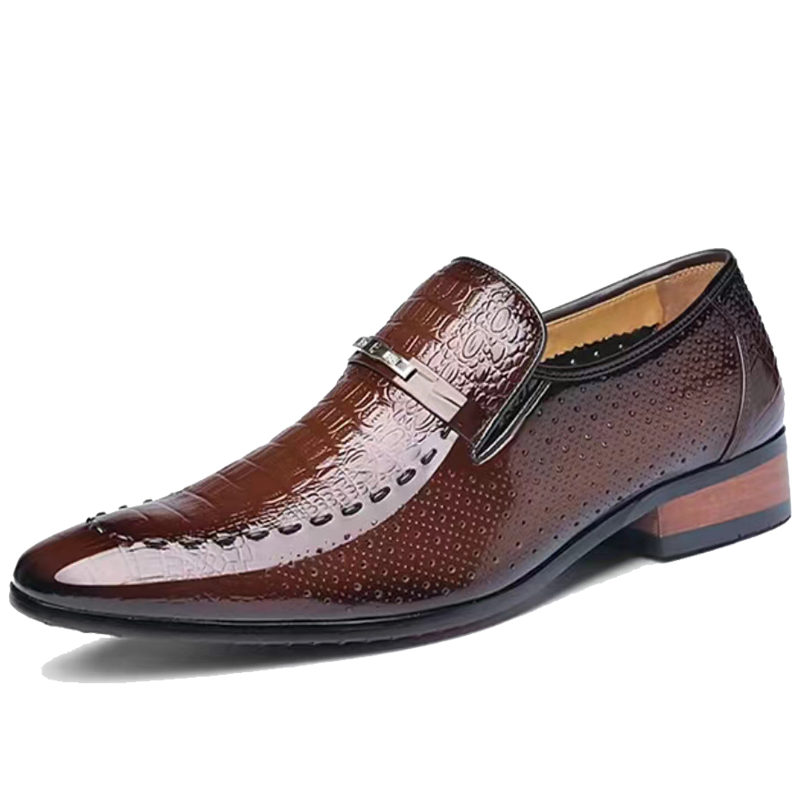 Crocodile Print Business Cowhide Loafer Shoes|Two Style DANRRIO.COM DANRRIO