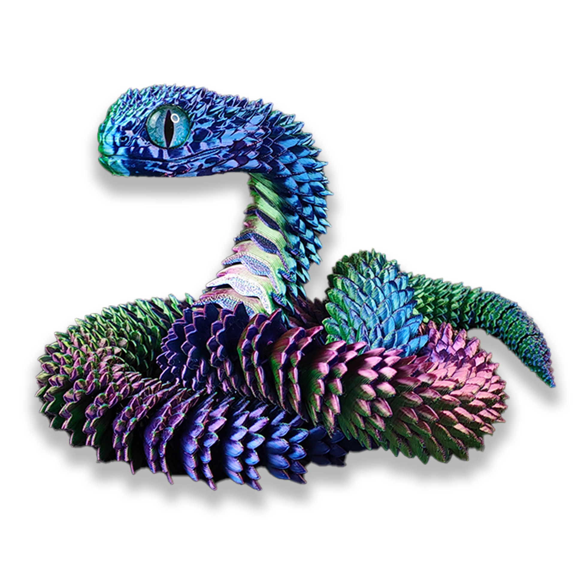 Tegooe 3D Printed Articulated Snake Figurine - Flexible Desktop Ornament