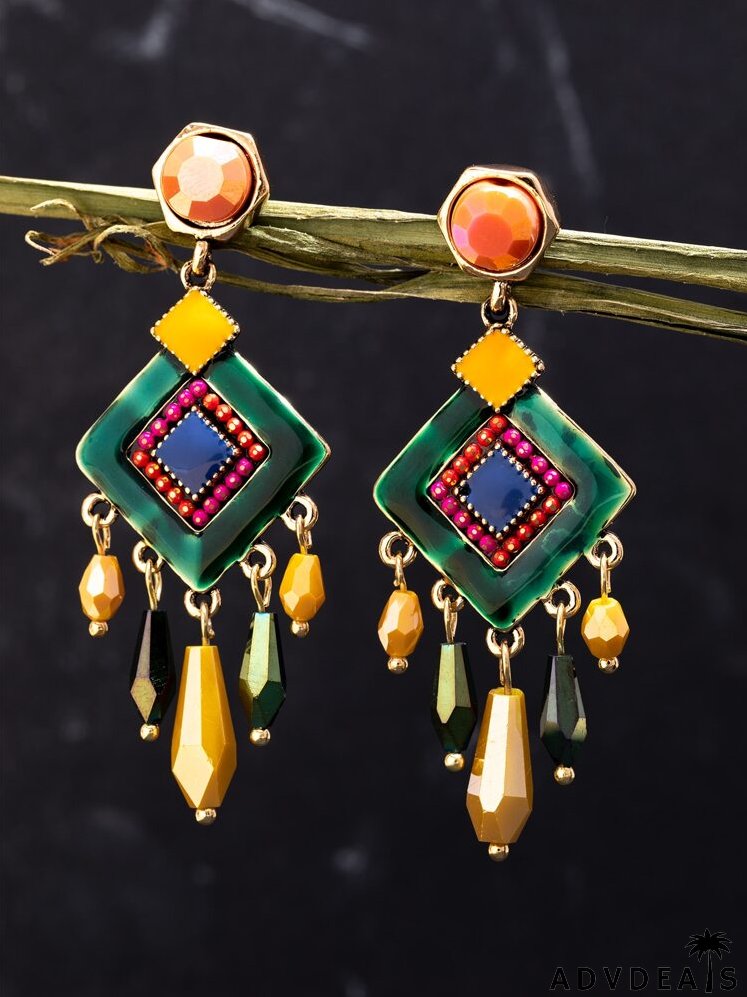 Geometric Decor Drop Earrings