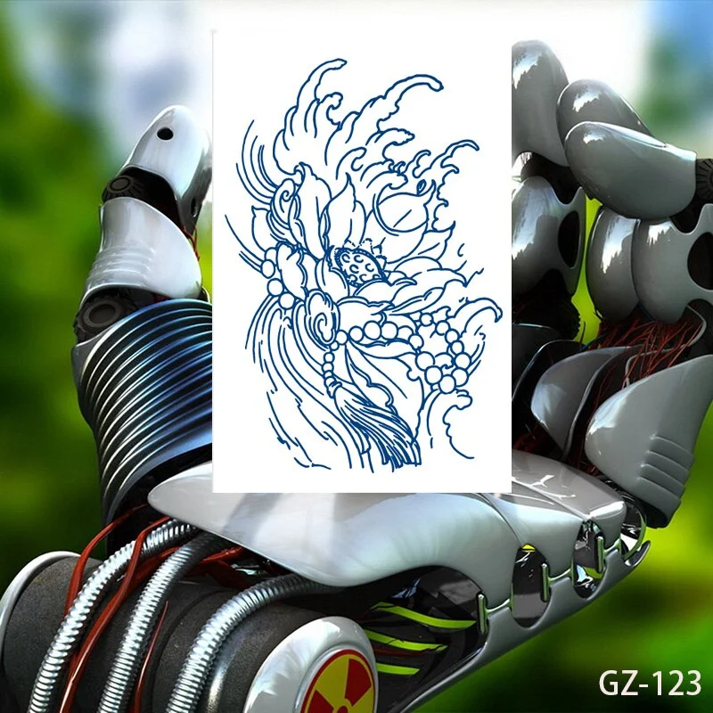 Temporary Waterproof Tattoos Stickers Christian Buddhism Taoism Pray Juice Ink Lasting Men Women Chest Body Arm Fake Tatoo DIY