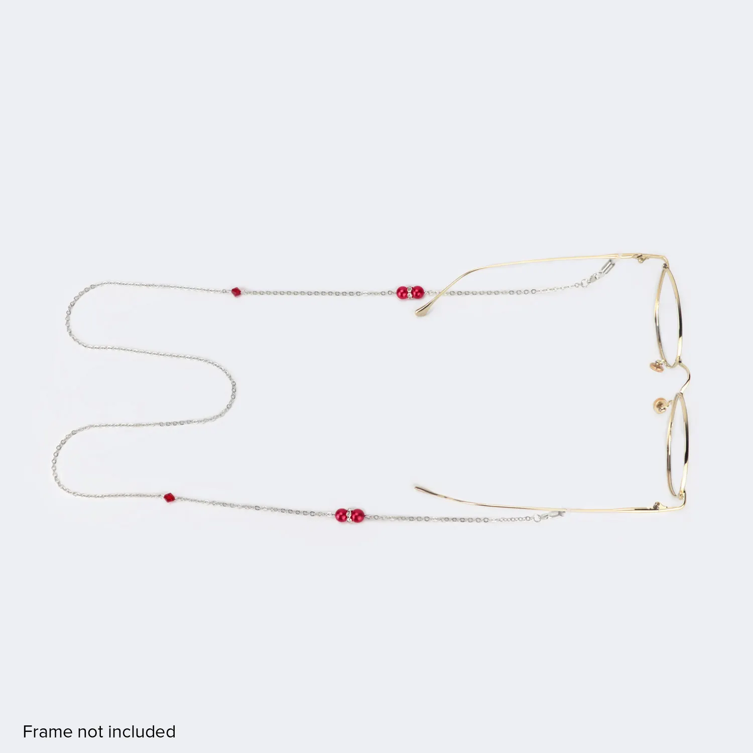 Fannie Silber-Rot Brillenkette  Silber-Rot