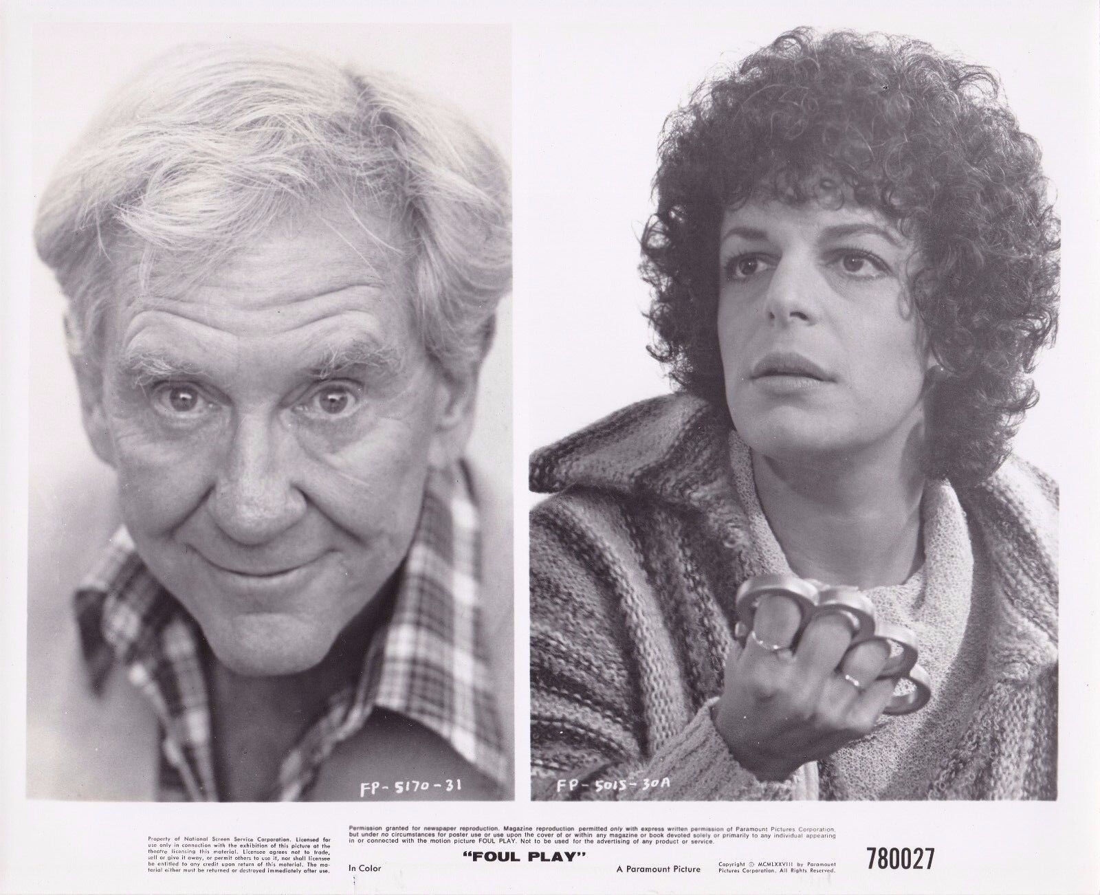 Vintage 1980 Foul Play 8x10 Movie Press Photo Poster painting Marilyn Sokol Burgess Meredith