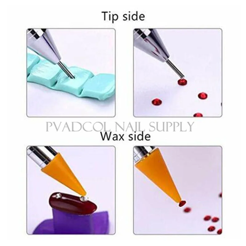 Acrylic Nail Dotting Pen Crystal Gem Rhinestone Studs Picker Wax Pencil Dual-ended Manicure Nail Art Tool-Nail Inspo