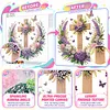 Cross Wreath Special Shaped 5D DIY Partial Drill Diamond Painting Kits for Adults Beginners Home Decor Diamonds Paintings Gem Art 11.81 X11.81inch