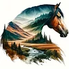Horse-Partial 11CT Stamped Cross Stitch Bead Embroidery 36*36cm/14.17*14.17in tapestrymarket