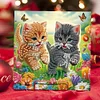6Pcs Diamond Painting Garden Cat Greeting Cards Congratulations Cards & Gifts