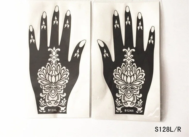 2Pcs/Set Temporary Tattoo stencil 25 designs Body Art Men Women Indian Henna pattern Beauty Waterproof Fake Arm Hand Reuse tatoo