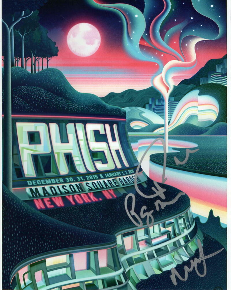 TREY ANASTASIO +2 PHISH BAND SIGNED AUTOGRAPH 8x10 MINI 2015 MSG POSTER Photo Poster painting