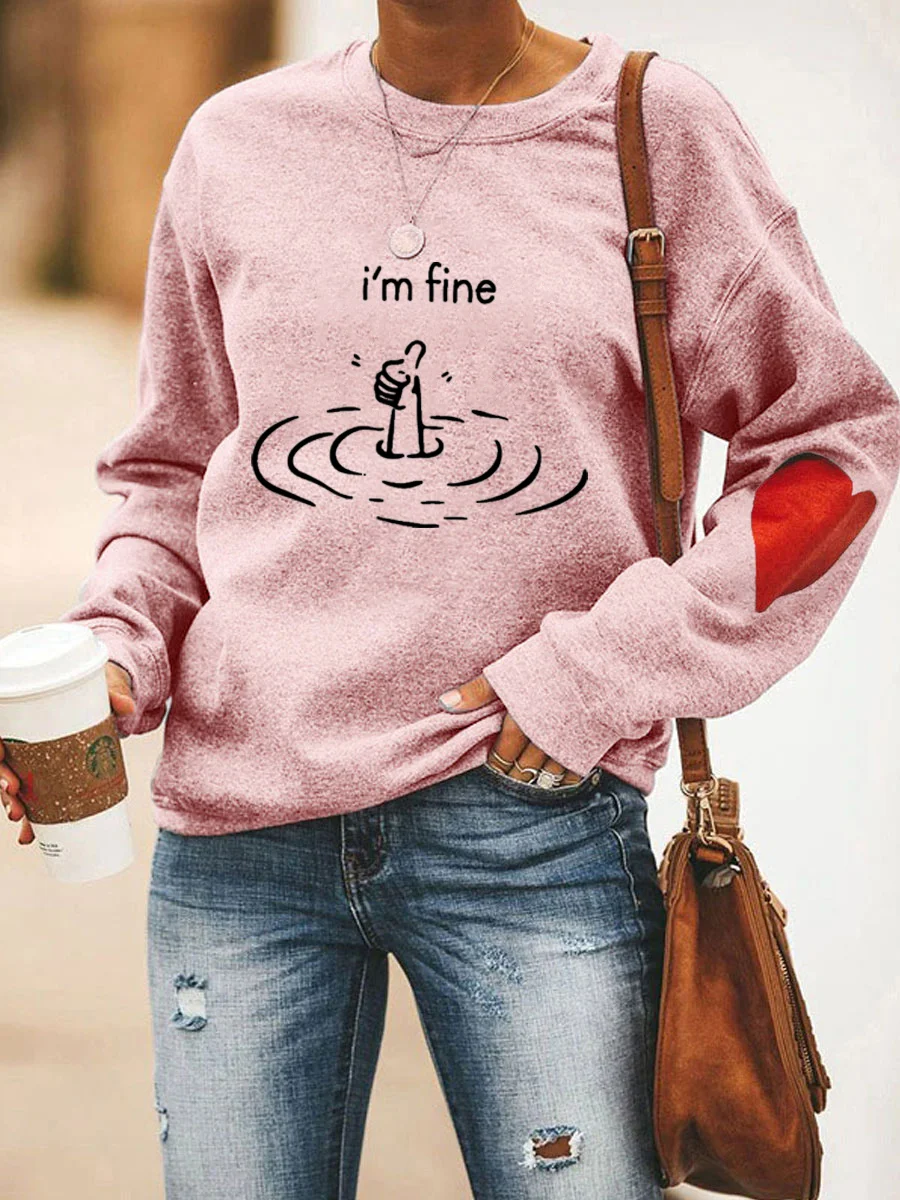I'm Fine Heart Sweatshirt